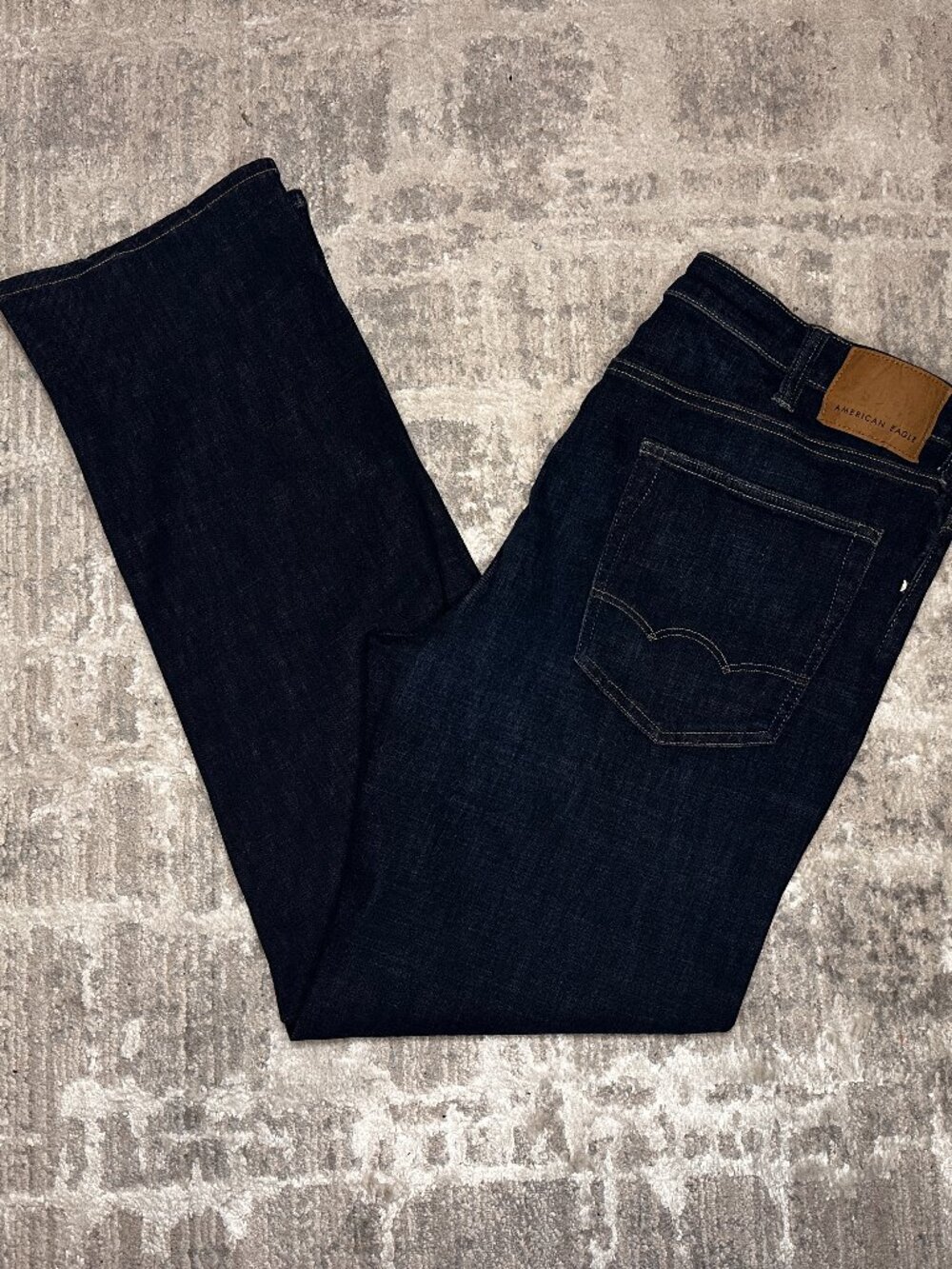 American Eagle Next Level Flex Relaxed Straight Stretch Jeans Dark Wash 38 x 34